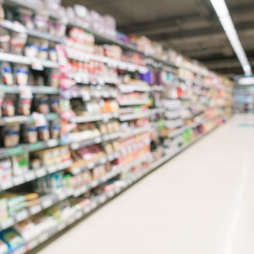 abstract blur in supermarket for background
